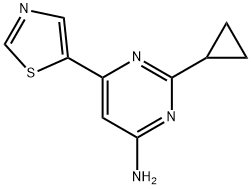 4-Amino-6-(5-thiazolyl)-2-cyclopropylpyrimidine Structure