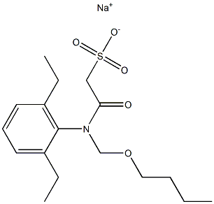 2-[(2,6-Diethylphenyl)(butoxymethyl)amino]-2-oxo-ethanesulfonic  acid  sodium  salt Structure