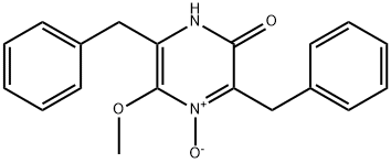 5-Methoxy-3,6-dibenzylpyrazin-2(1H)-one 4-oxide 구조식 이미지