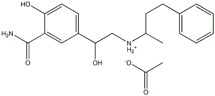 N-[2-(3-carbamoyl-4-hydroxyphenyl)-2-hydroxyethyl]-4-phenylbutan-2-aminium acetate Structure