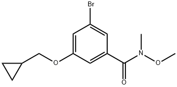 3-Bromo-5-cyclopropylmethoxy-N-methoxy-N-methylbenzamide 구조식 이미지