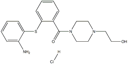 [2-(2-aminophenylsulfanyl)-phenyl]-[4-(2-hydroxyethyl)-piperazin-1-yl]methanone hydrochloride Structure