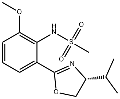 (R)-N-(2-(4-isopropyl-4,5-dihydrooxazol-2-yl)-6-methoxyphenyl)methanesulfonamide Structure