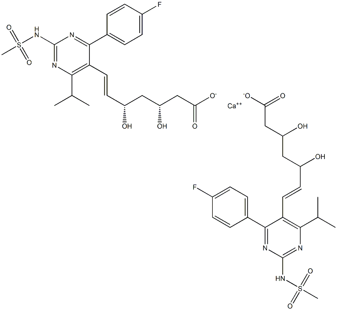 (3R,5S,6E)-7-[4-(4-Fluorophenyl)-6-(1-methylethyl)-2-[(methylsulfonyl)amino]-5-pyrimidinyl]-3,5-dihydroxy- 6-heptenoic acid Calcium salt Structure