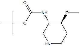 tert-butyl N-[trans-4-methoxypiperidin-3-yl]carbamate Structure