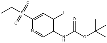 tert-butyl 6-(ethylsulfonyl)-4-iodopyridin-3-ylcarbamate Structure