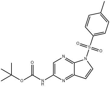 tert-butyl 5-tosyl-5H-pyrrolo[2,3-b]pyrazin-2-ylcarbamate Structure