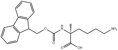(2S)-6-amino-2-({[(9H-fluoren-9-yl)methoxy]carbonyl}amino)-2-methylhexanoic acid 구조식 이미지