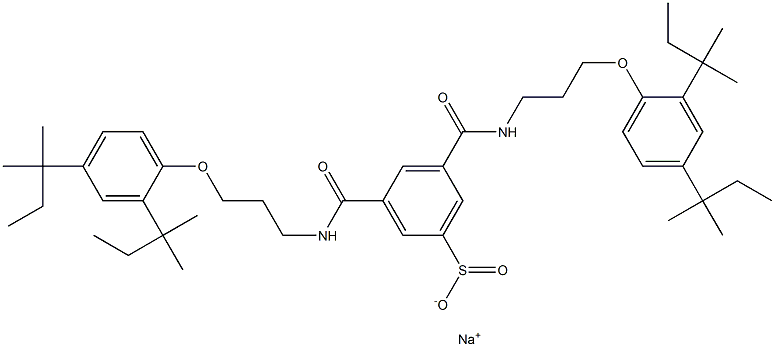 Sodium 3,5-bis(3-(2,4-di-tert-pentylphenoxy)propylcarbamoyl)benzenesulfinate Structure