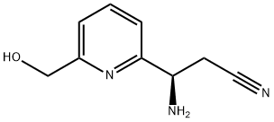 (3R)-3-AMINO-3-[6-(HYDROXYMETHYL)(2-PYRIDYL)]PROPANENITRILE Structure