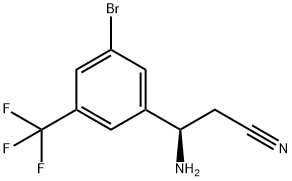 (3R)-3-AMINO-3-[5-BROMO-3-(TRIFLUOROMETHYL)PHENYL]PROPANENITRILE Structure