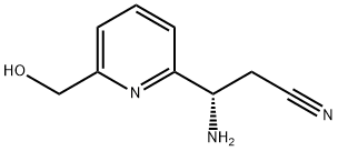 (3S)-3-AMINO-3-[6-(HYDROXYMETHYL)(2-PYRIDYL)]PROPANENITRILE Structure