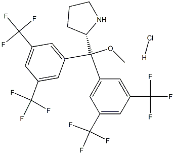 (S)-2-{비스[3,5-비스(트리플루오로메틸)페닐]메톡시-메틸}피롤리딘염산염 구조식 이미지