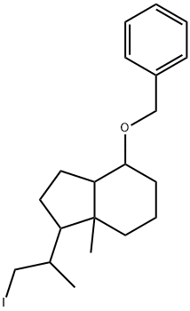 4-Benzyloxy-1-(2-iodo-1-methyl-ethyl)-7a-methyl-octahydro-indene Structure