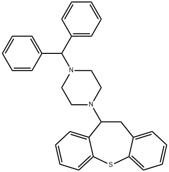 1-benzhydryl-4-(10,11-dihydrodibenzo[b,f]thiepin-10-yl)piperazine 구조식 이미지