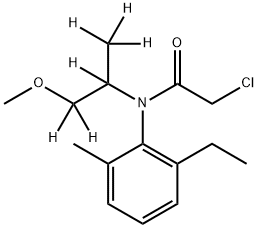 2-chloro-N-(2-ethyl-6-methylphenyl)-N-(1,1,1,2,3,3-hexadeuterio-3-methoxypropan-2-yl)acetamide 구조식 이미지