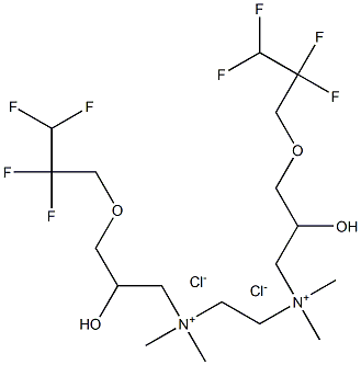 N,N'-bis[2-hydroxy-3-(2,2,3,3-tetrafluoropropoxy)propyl]-N,N,N',N'-tetramethylethane-1,2-diaminium dichloride Structure