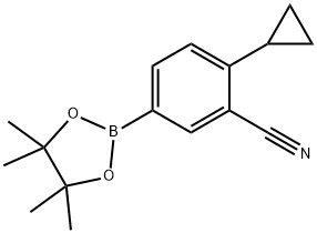 2-cyclopropyl-5-(4,4,5,5-tetramethyl-1,3,2-dioxaborolan-2-yl)benzonitrile 구조식 이미지