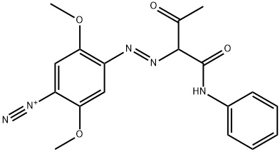 Benzenediazonium, 2,5-dimethoxy-4-[[2-oxo-1-[(phenylamino)carbonyl]propyl]azo]- 구조식 이미지