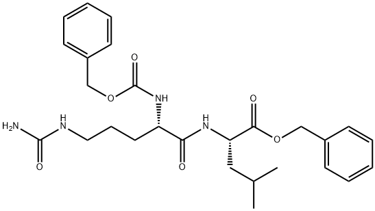 (S)-benzyl 2-((S)-2-(((benzyloxy)carbonyl)amino)-5-ureidopentanamido)-4-methylpentanoate Structure