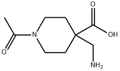 1-Acetyl-4-(aminomethyl)piperidine-4-carboxylic acid Structure