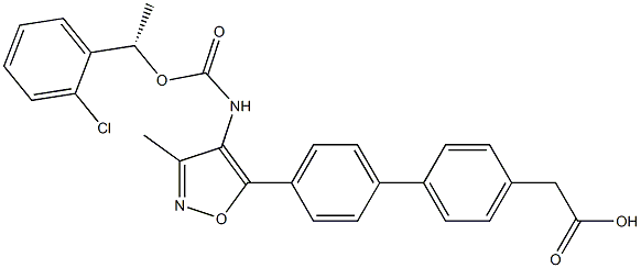 [1,1'-BIPHENYL]-4-ACETIC ACID, 4'-[4-[[[(1S)-1-(2-CHLOROPHENYL)ETHOXY]CARBONYL]AMINO]-3-METHYL-5-ISOXAZOLYL]- Structure