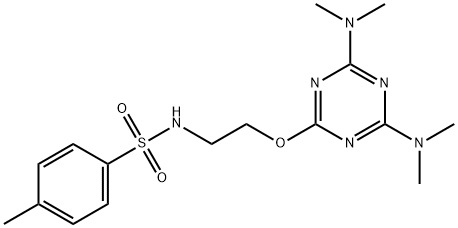 N-(2-{[4,6-bis(dimethylamino)-1,3,5-triazin-2-yl]oxy}ethyl)-4-methylbenzenesulfonamide 구조식 이미지