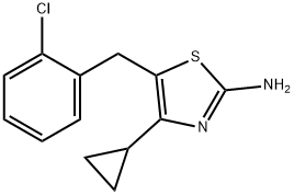 5-[(2-chlorophenyl)methyl]-4-cyclopropyl-1,3-thiazol-2-amine 구조식 이미지