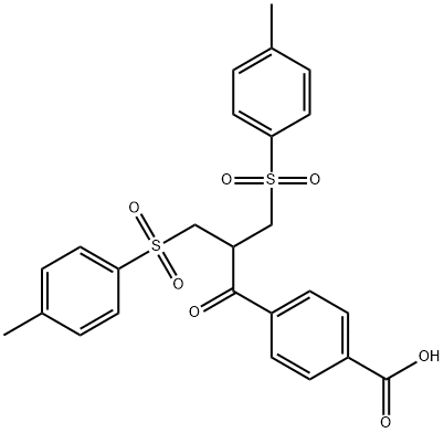 Benzoic acid, 4-[3-[(4-methylphenyl)sulfonyl]-2-[[(4-methylphenyl)sulfonyl]methyl]-1-oxopropyl]- Structure