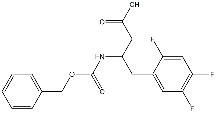 3-(((Benzyloxy)carbonyl)amino)-4-(2,4,5-trifluorophenyl)butanoic Acid 구조식 이미지