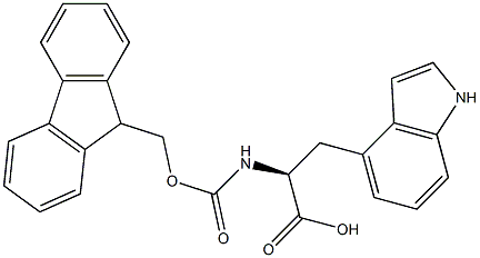(S)-2-((((9H-fluoren-9-yl)methoxy)carbonyl)amino)-3-(1H-indol-4-yl)propanoic acid 구조식 이미지