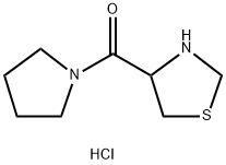 4-(pyrrolidine-1-carbonyl)-1,3-thiazolidine hydrochloride 구조식 이미지