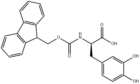 N-[(9H-fluoren-9-ylmethoxy)carbonyl]-3-hydroxy- D-Tyrosine 구조식 이미지