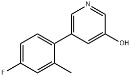 3-Hydroxy-5-(2-methyl-4-fluorophenyl)pyridine Structure