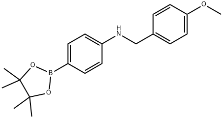 N-(4-methoxybenzyl)-4-(4,4,5,5-tetramethyl-1,3,2-dioxaborolan-2-yl)aniline 구조식 이미지