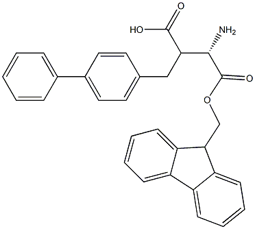 Fmoc-(S)-3-amino-2-([1,1'-biphenyl]-4-ylmethyl)propanoicacid Structure