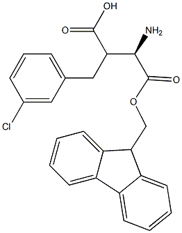 Fmoc-(R)-3-amino-2-(3-chlorobenzyl)propanoicacid Structure