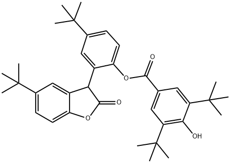 4-tert-butyl-2-(5-tert-butyl-2-oxo-2,3-dihydro-1-benzofuran-3-yl)phenyl 3,5-di-tert-butyl-4-hydroxybenzoate 구조식 이미지