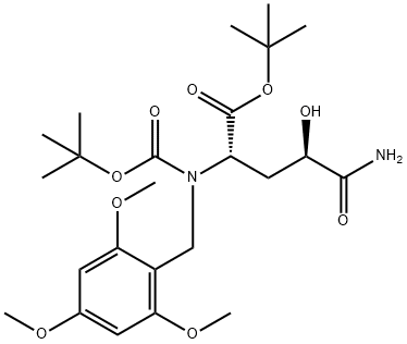 (2S,4R)-tert-butyl 2-((tert-butoxycarbonyl)amino)-4-hydroxy-5-oxo-5-((2,4,6-trimethoxybenzyl)amino)pentanoate Structure