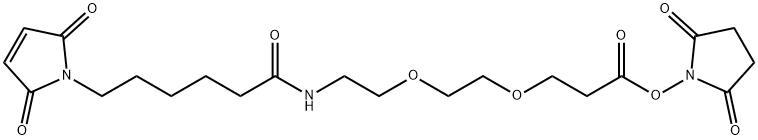 (2,5-Dioxopyrrolidin-1-yl) 3-[2-[2-[6-(2,5-dioxopyrrol-1-yl)hexanoylamino]ethoxy]ethoxy]propanoate 구조식 이미지