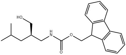 Fmoc-(R)-2-(aminomethyl)-4-methylpentan-1-olhydrochloride Structure