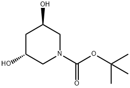 tert-butyl (3R,5R)-3,5-dihydroxypiperidine-1-carboxylate 구조식 이미지