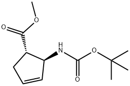 methyl (1S,2S)-2-((tert-butoxycarbonyl)amino)cyclopent-3-ene-1-carboxylate 구조식 이미지