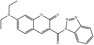 2H-1-Benzopyran-2-one, 3-(1H-benzotriazol-1-ylcarbonyl)-7-(diethylamino)- Structure