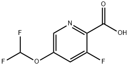 2-Pyridinecarboxylic acid, 5-(difluoromethoxy)-3-fluoro- 구조식 이미지