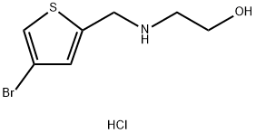 2-{[(4-bromothiophen-2-yl)methyl]amino}ethan-1-ol hydrochloride 구조식 이미지