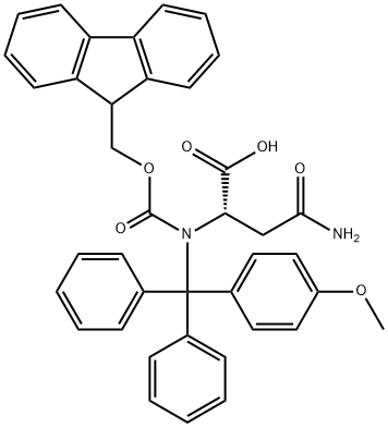 L-Asparagine, N2-[(9H-fluoren-9-ylmethoxy)carbonyl]-N-[(4-methoxyphenyl)diphenylmethyl]- Structure