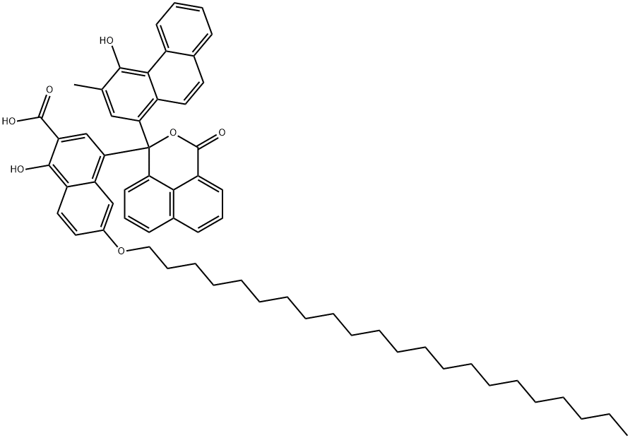 6-(docosyloxy)-1-hydroxy-4-[1-(4-hydroxy-3-methyl-1-phenanthryl)-3-oxo-1H,3H-benzo[de]isochromen-1-yl]-2-naphthoic acid Structure