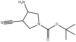 tert-butyl 3-amino-4-cyanopyrrolidine-1-carboxylate 구조식 이미지