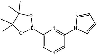 2-(1H-pyrazol-1-yl)-6-(4,4,5,5-tetramethyl-1,3,2-dioxaborolan-2-yl)pyrazine Structure